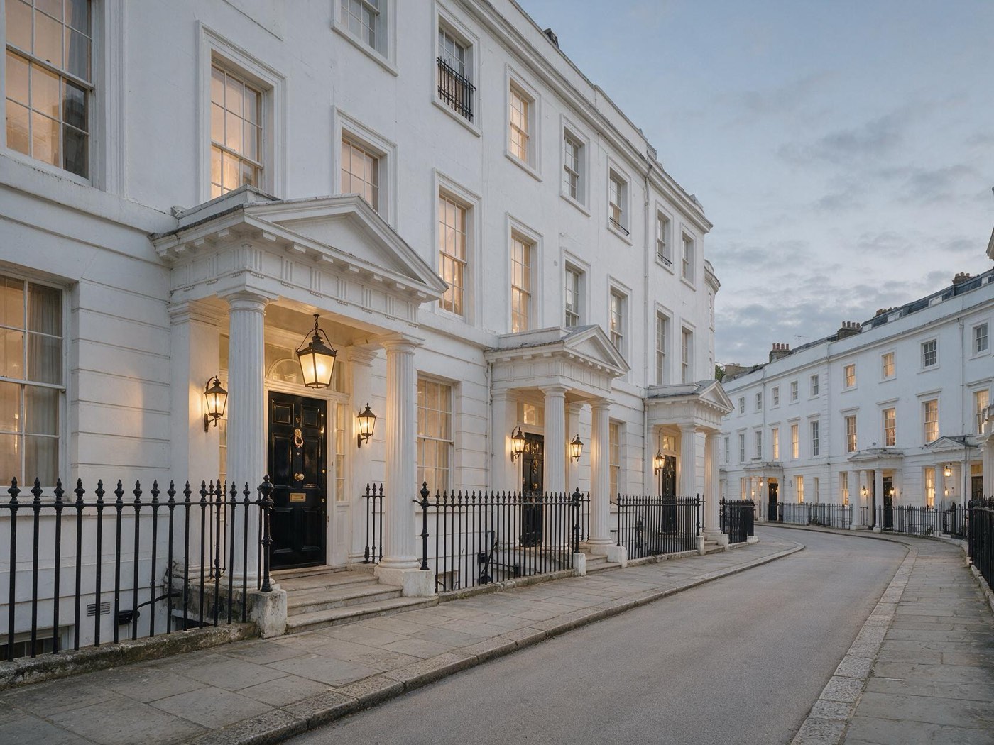 White stucco terraces in Belgravia
